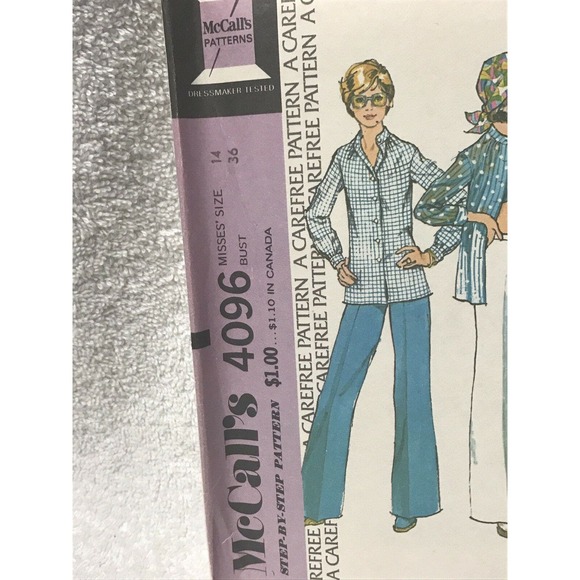 Mccalls 4096 Misses Unlined Jacket Pants Sewing Pattern Size 24 Vintage 1974 - Picture 2 of 6